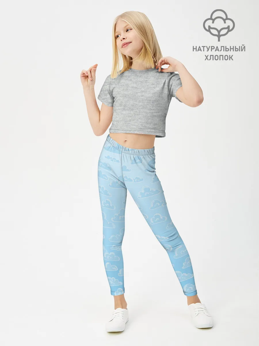 Леггинсы для девочки / Очень светлые голубые облака