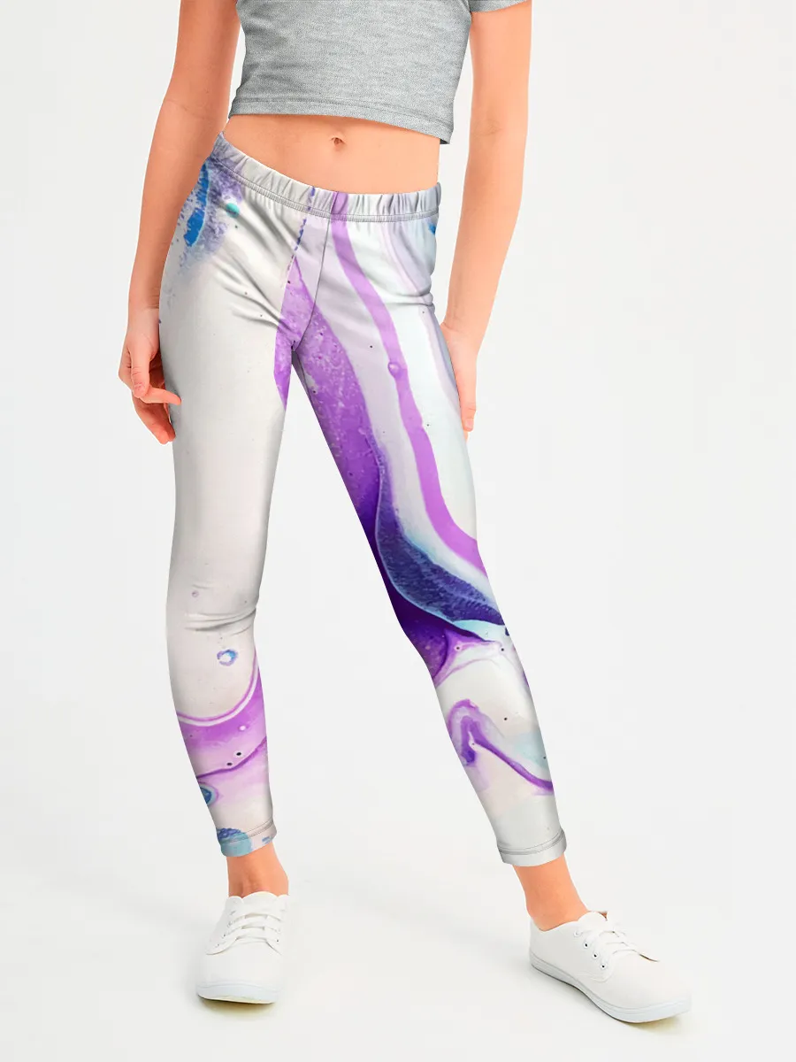 Леггинсы для девочки / Акварельные разводы