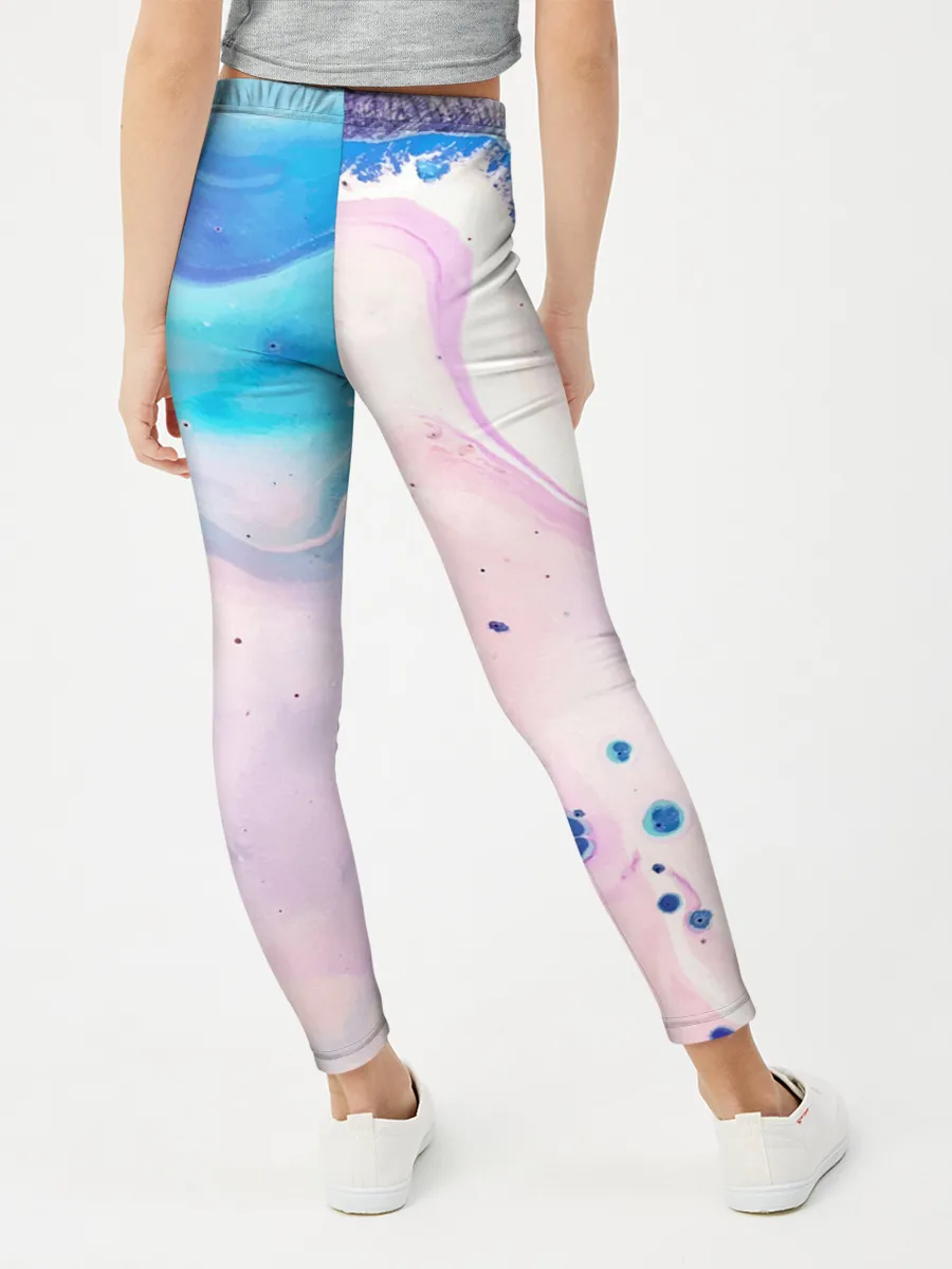 Леггинсы для девочки / Акварельные разводы
