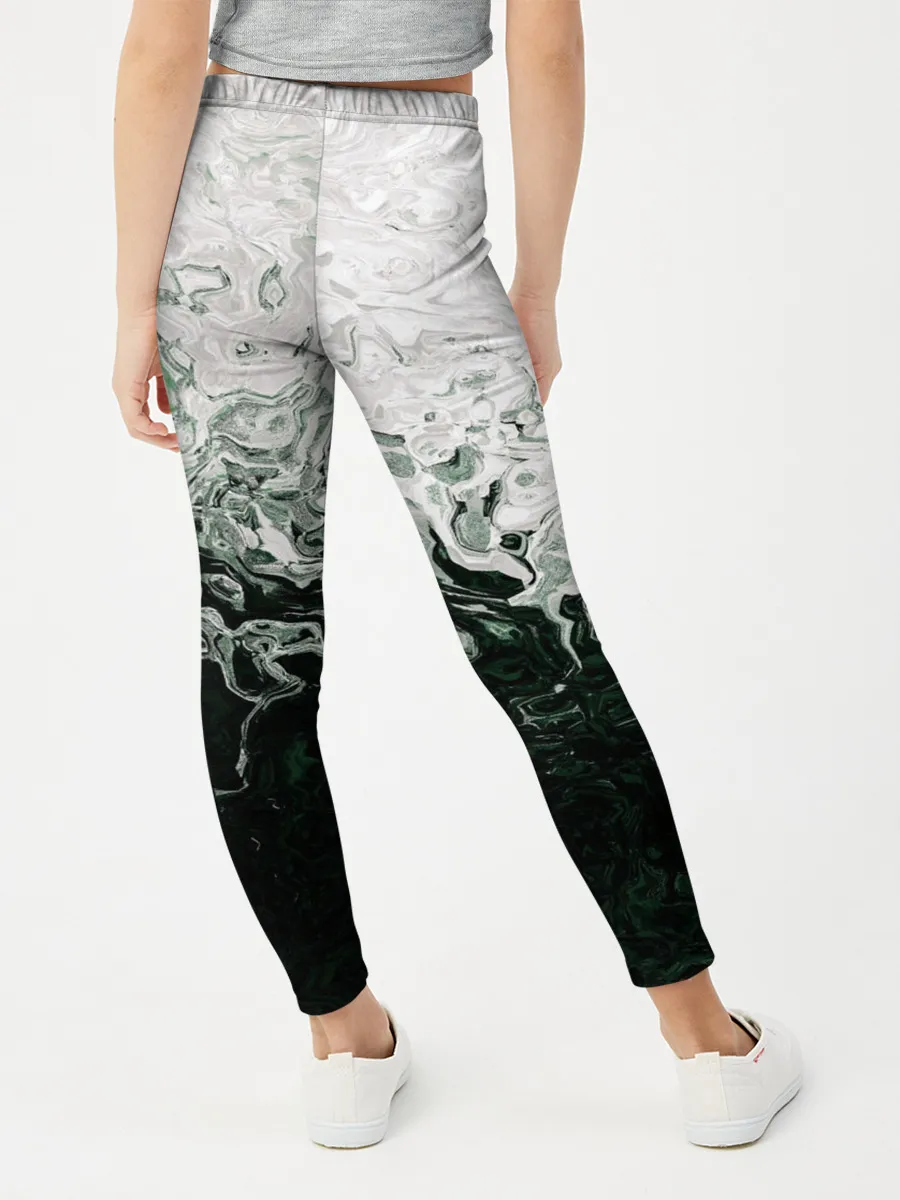 Леггинсы для девочки / Разводы жидкость абстракция