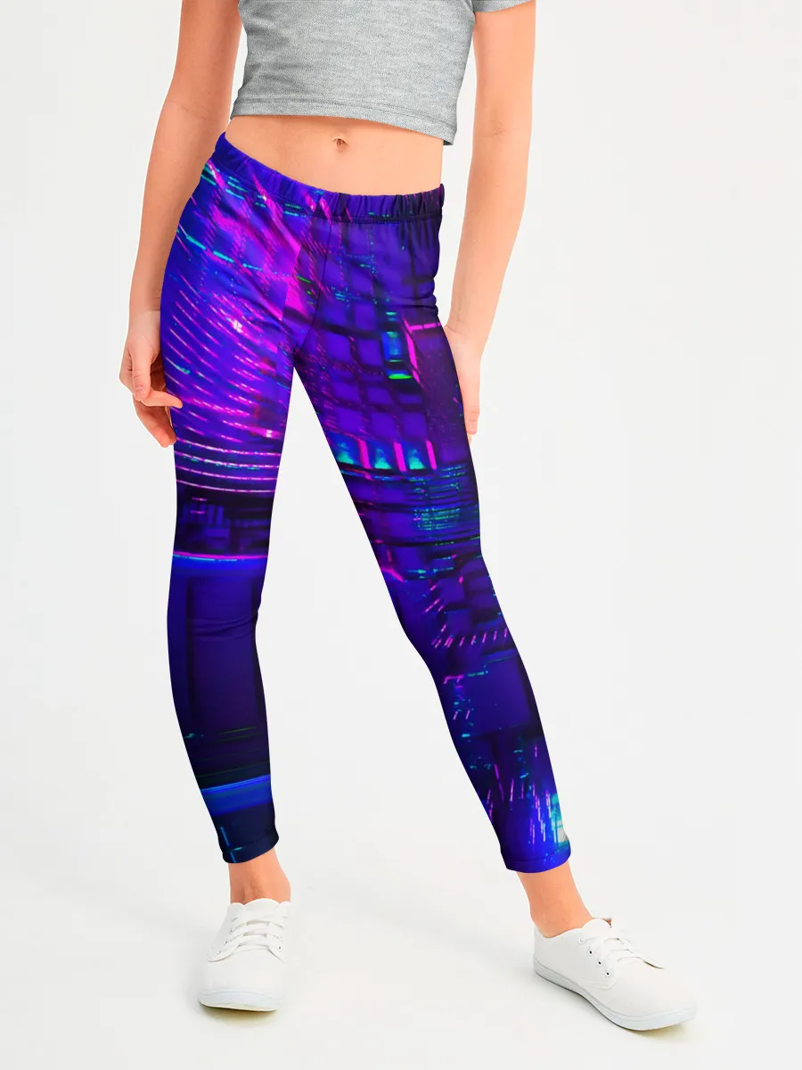 Леггинсы для девочки / NEON CUBES
