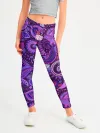 Леггинсы для девочки / фиолетовый этнический дудлинг