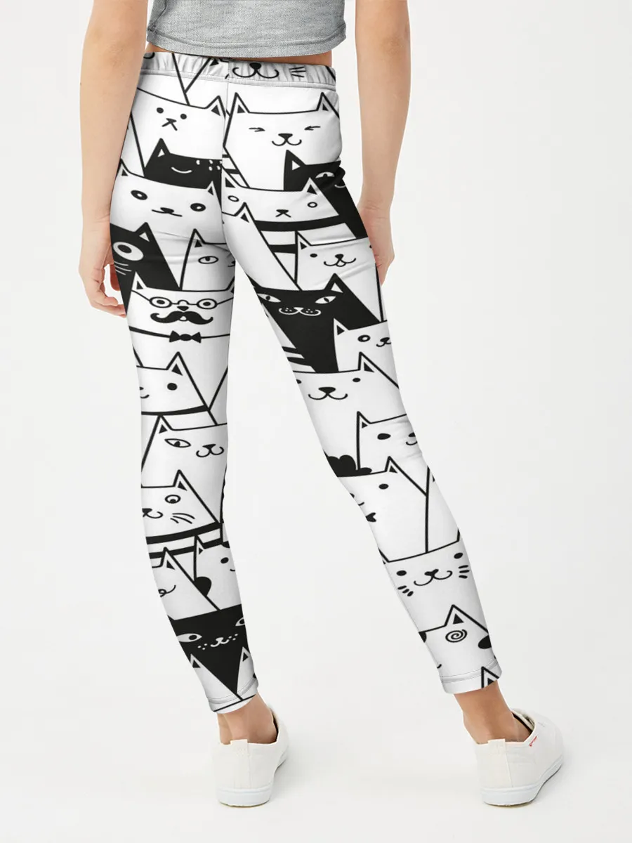 Леггинсы для девочки / КОТЫ BLACK