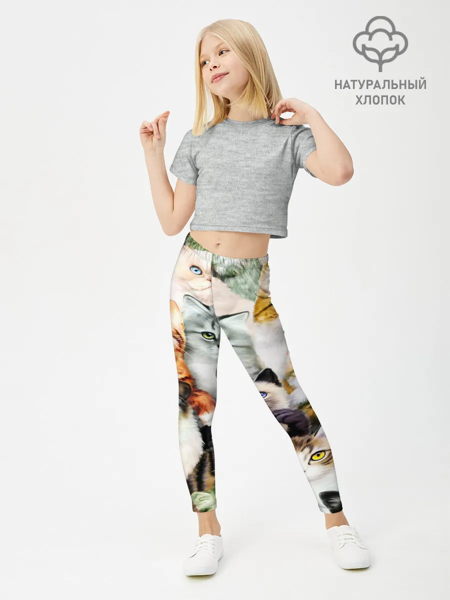 Леггинсы для девочки / КОТЫ