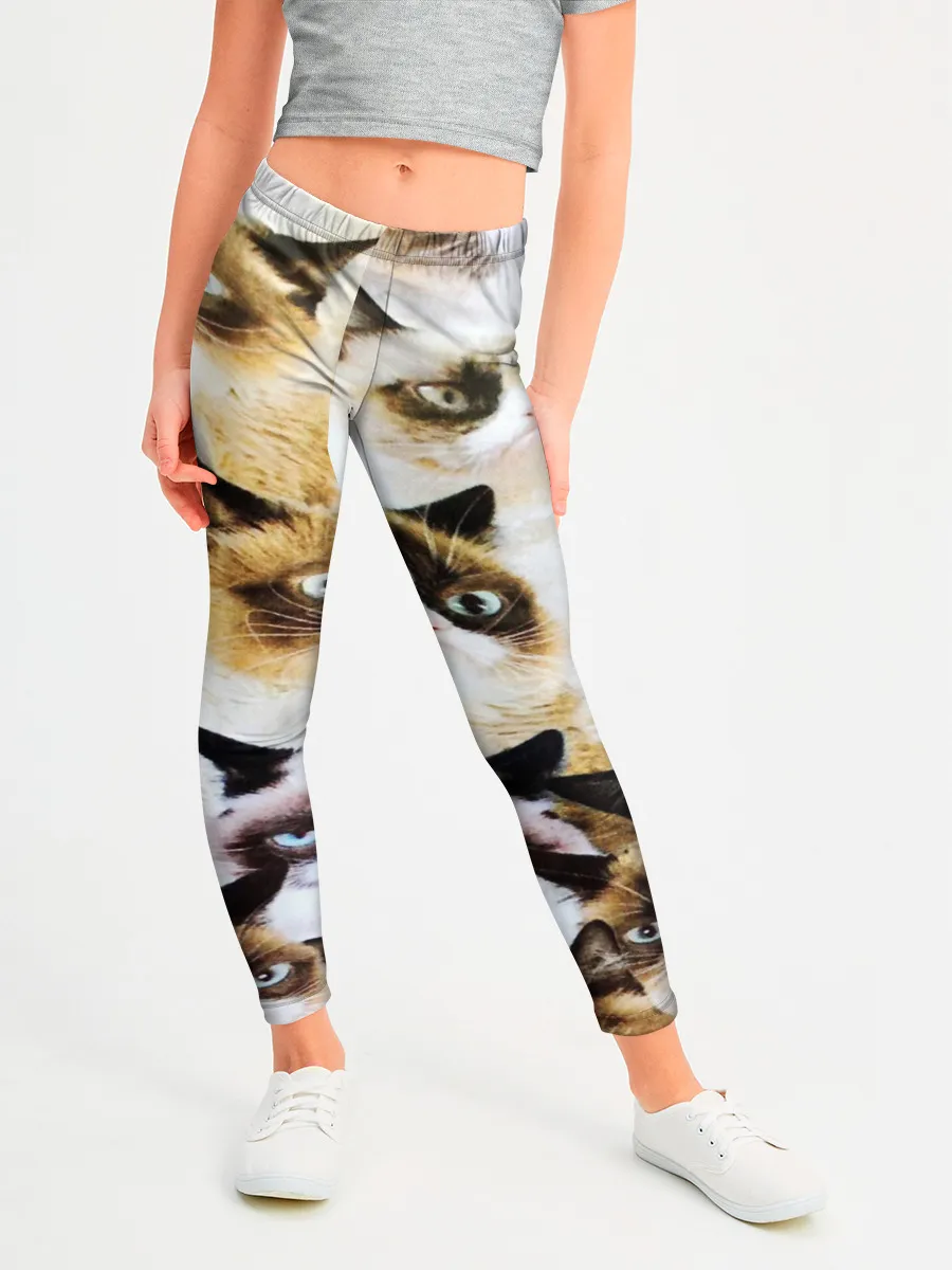 Леггинсы для девочки / КОТ МЕМ