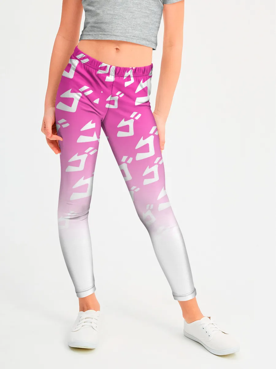 Леггинсы для девочки / Паттерн розовый джоджо