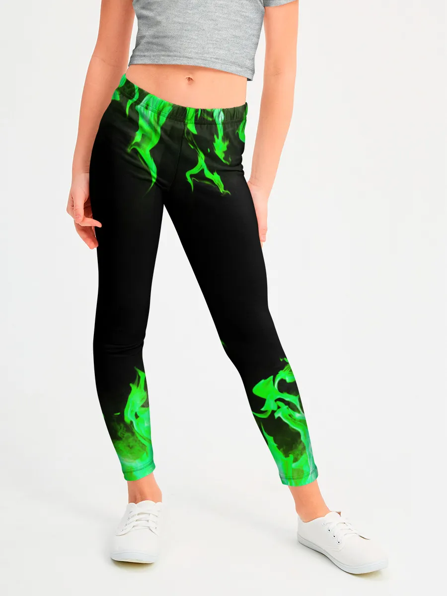 Леггинсы для девочки / GREEN FIRE | ОГОНЬ
