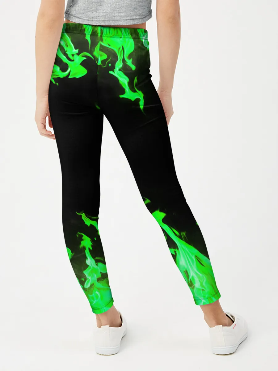 Леггинсы для девочки / GREEN FIRE | ОГОНЬ