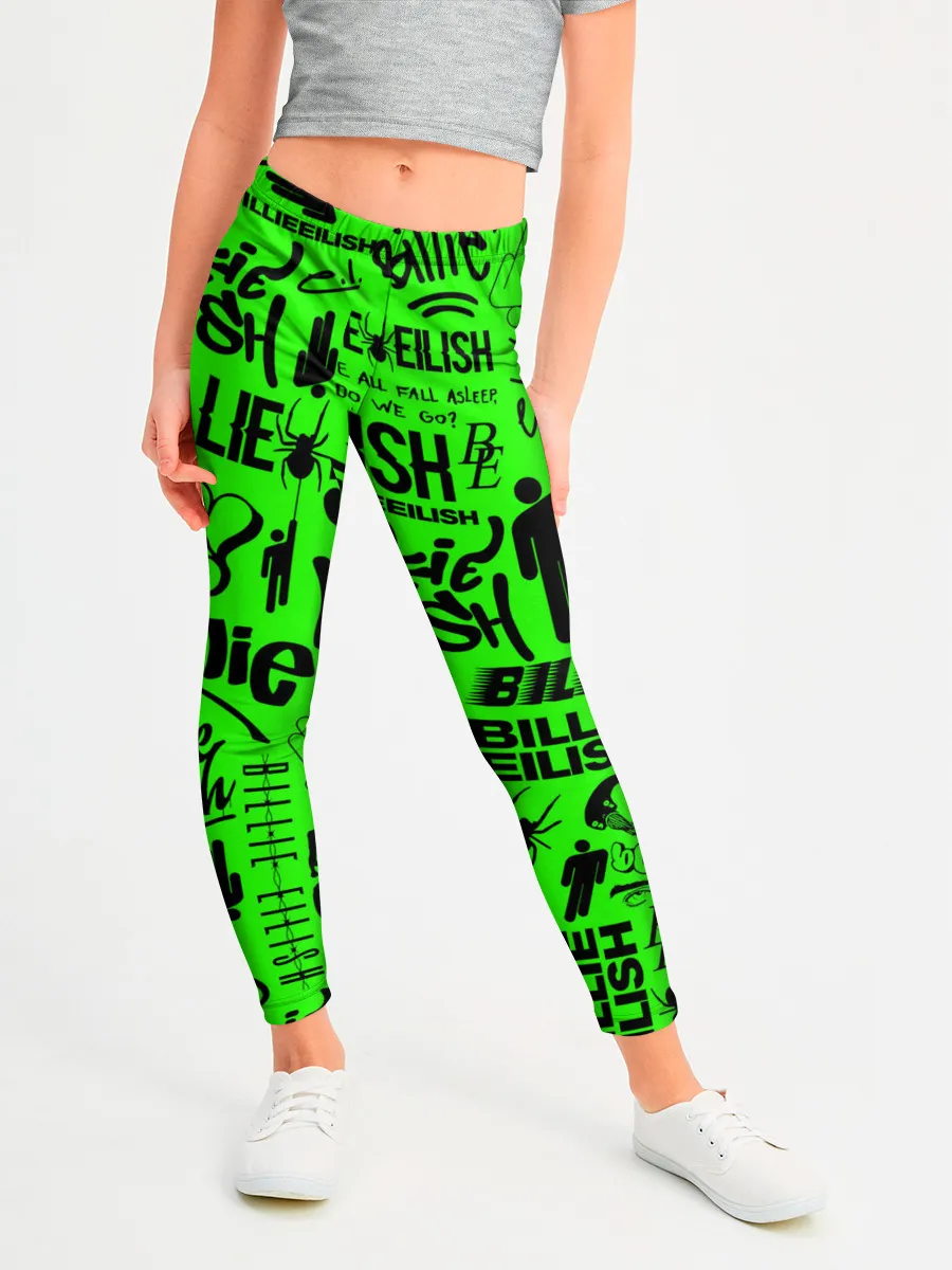 Леггинсы для девочки / BILLIE EILISH | БИЛЛИ АЙЛИШ LOGOBOMBING