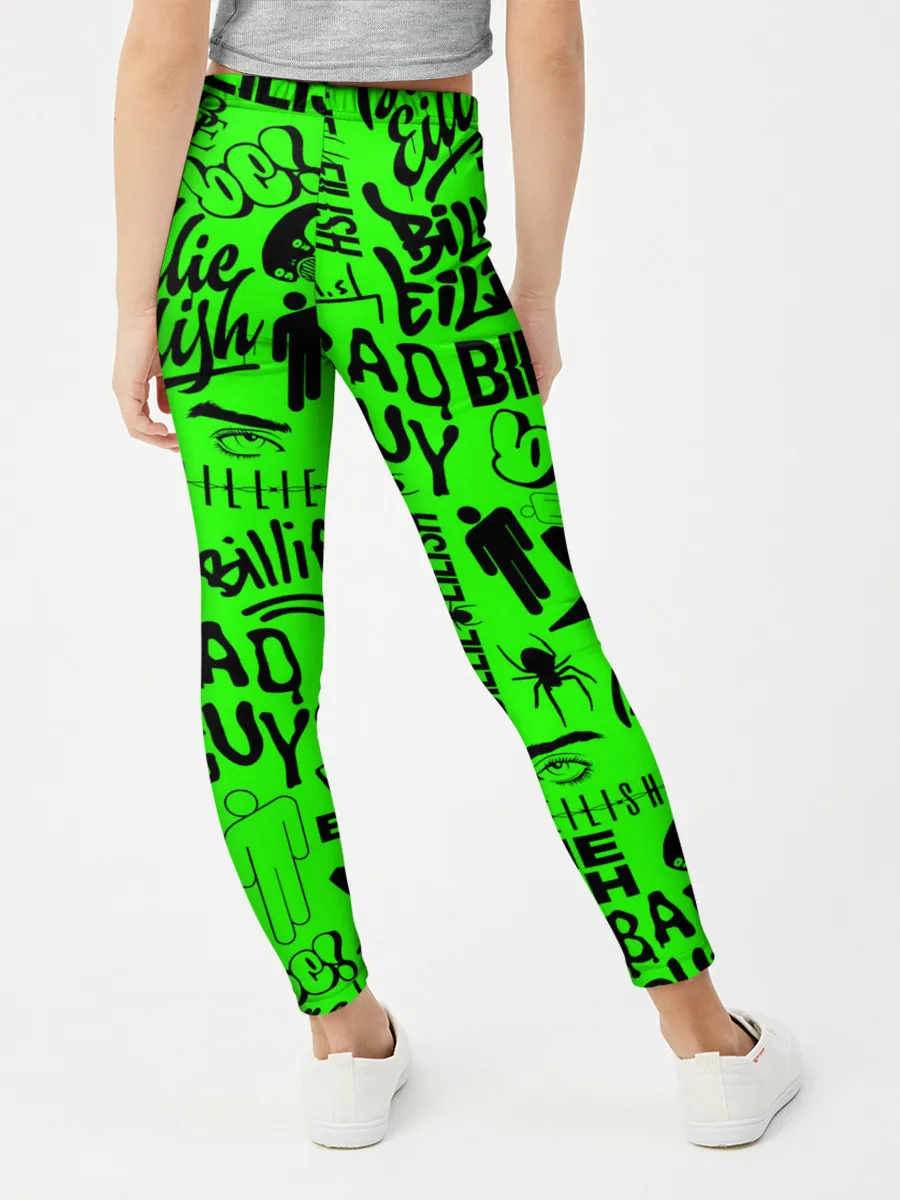 Леггинсы для девочки / BILLIE EILISH | БИЛЛИ АЙЛИШ LOGOBOMBING