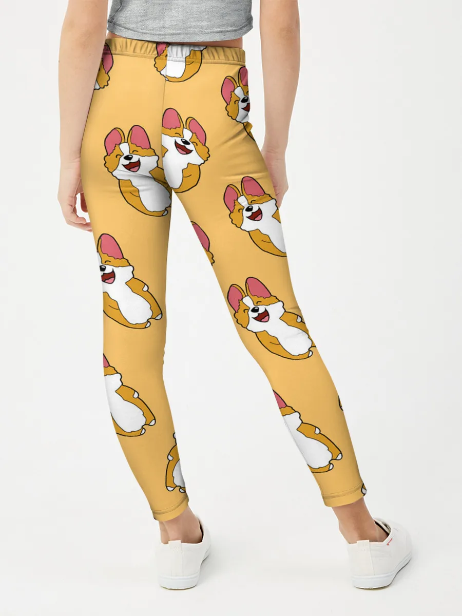 Леггинсы для девочки / Радость Корги паттерн