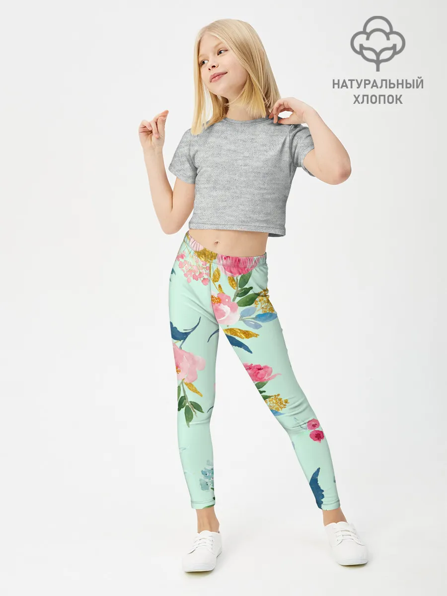 Леггинсы для девочки / Цветы