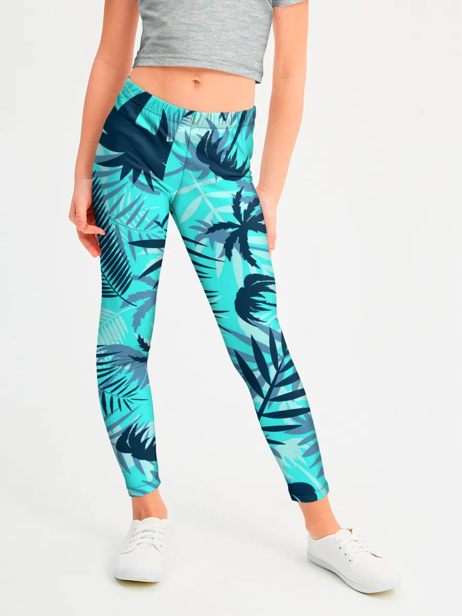 Леггинсы для девочки / ТРОПИЧЕСКИЕ ПАЛЬМЫ.