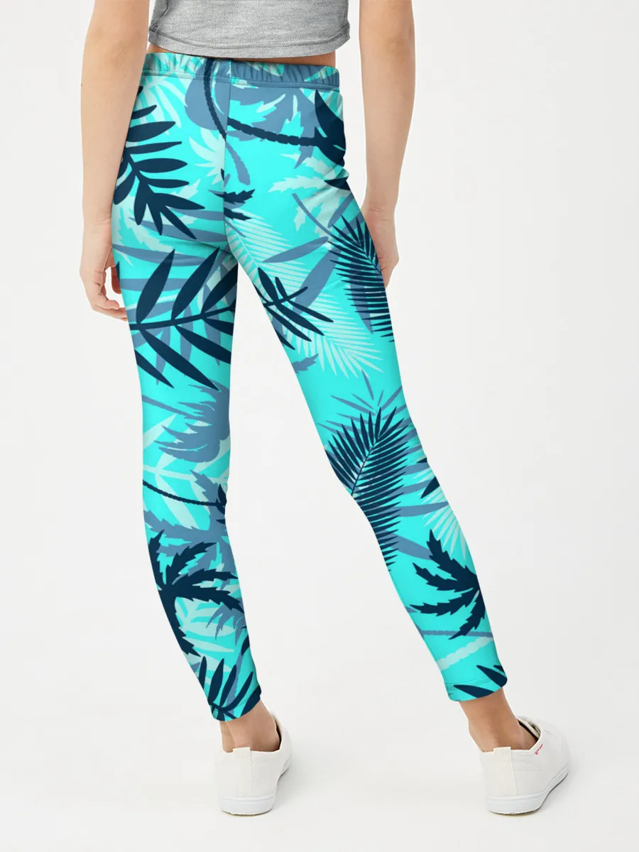 Леггинсы для девочки / ТРОПИЧЕСКИЕ ПАЛЬМЫ.