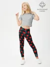 Леггинсы для девочки / Раскалённый красный 3Д