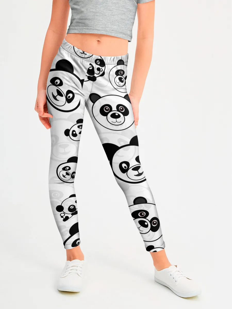 Леггинсы для девочки / Панды