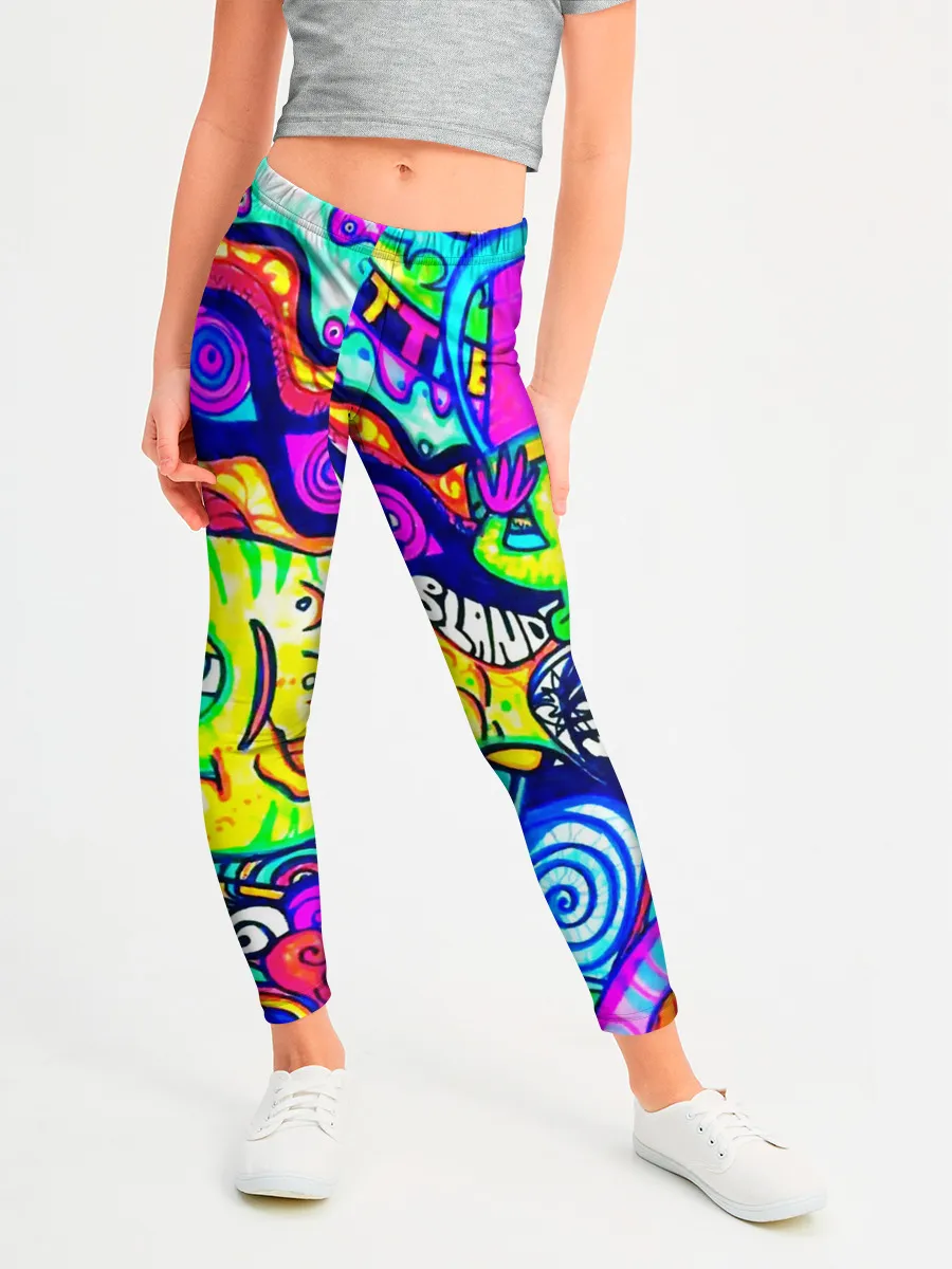 Леггинсы для девочки / КИСЛОТНЫЕ РИСУНОК