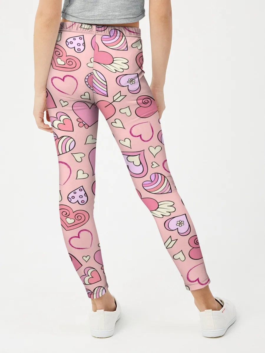 Леггинсы для девочки / Сердечки разные