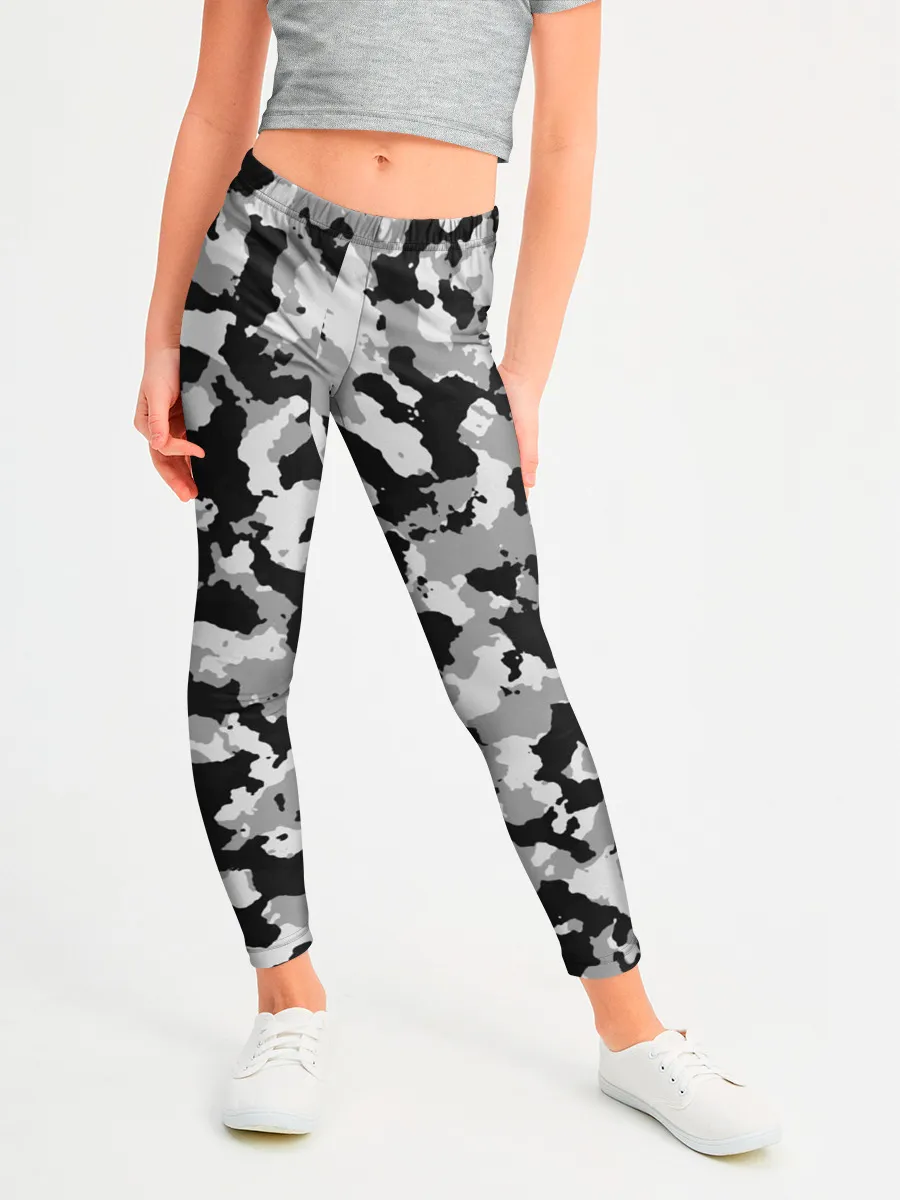 Леггинсы для девочки / Камуфляж | ЧБС