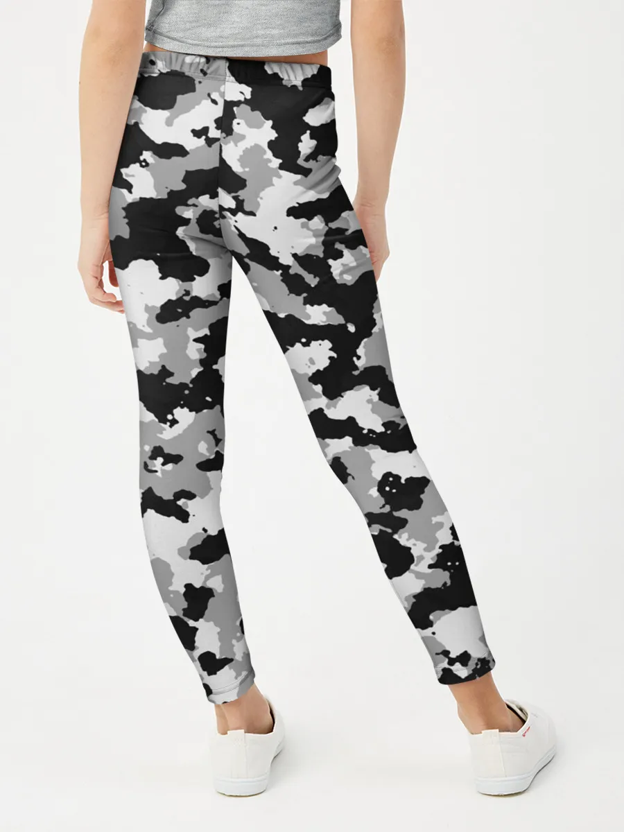 Леггинсы для девочки / Камуфляж | ЧБС