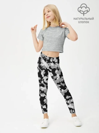 Леггинсы для девочки / Камуфляж | ЧБС