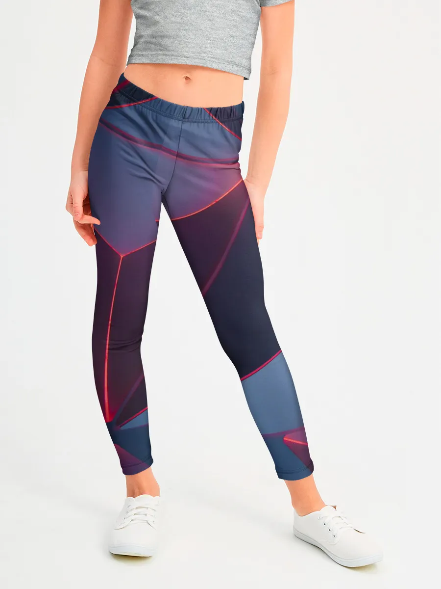 Леггинсы для девочки / Неоновый треугольник.