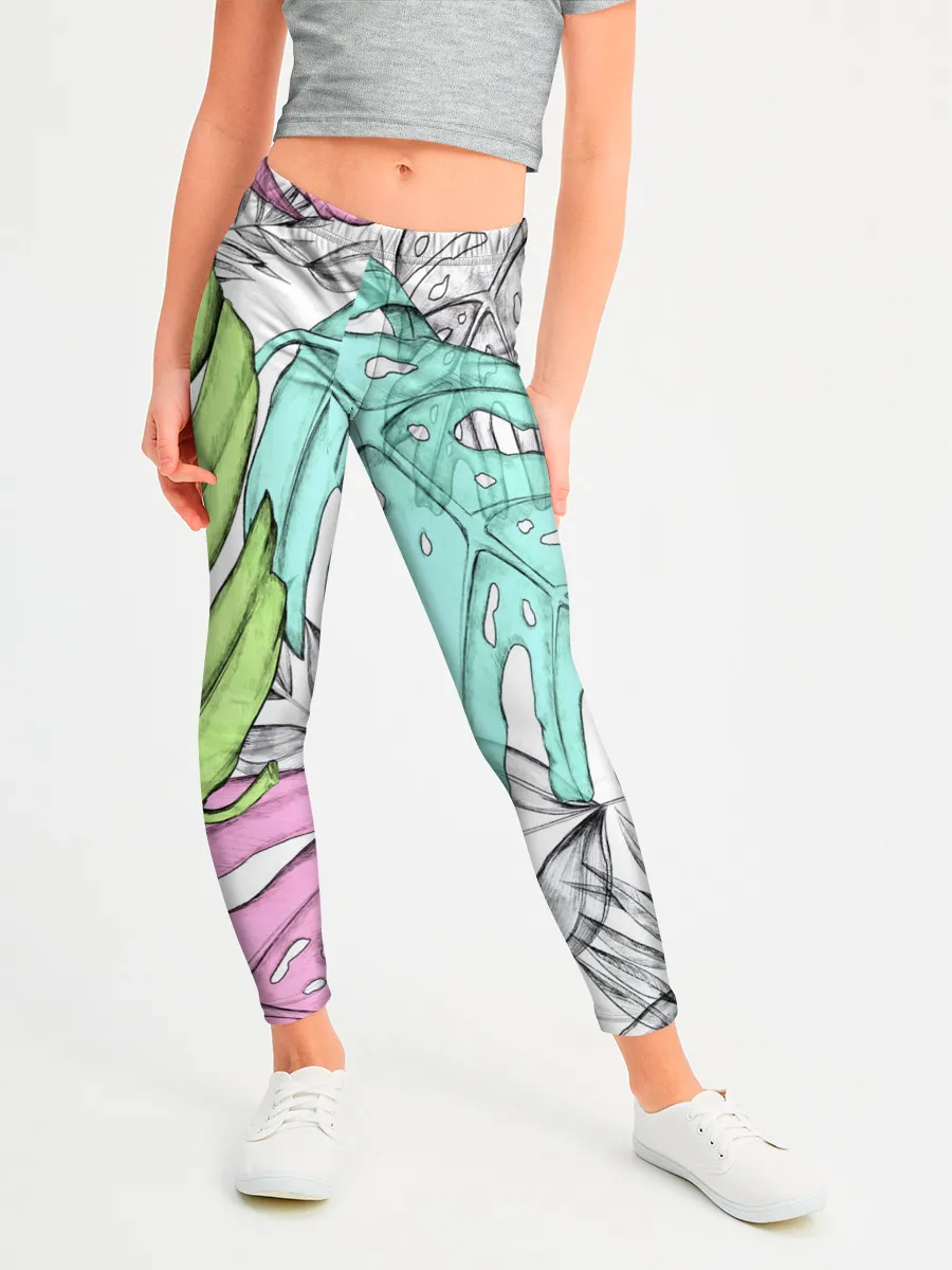 Леггинсы для девочки / ТЕКСТУРА ТРОПИКИ