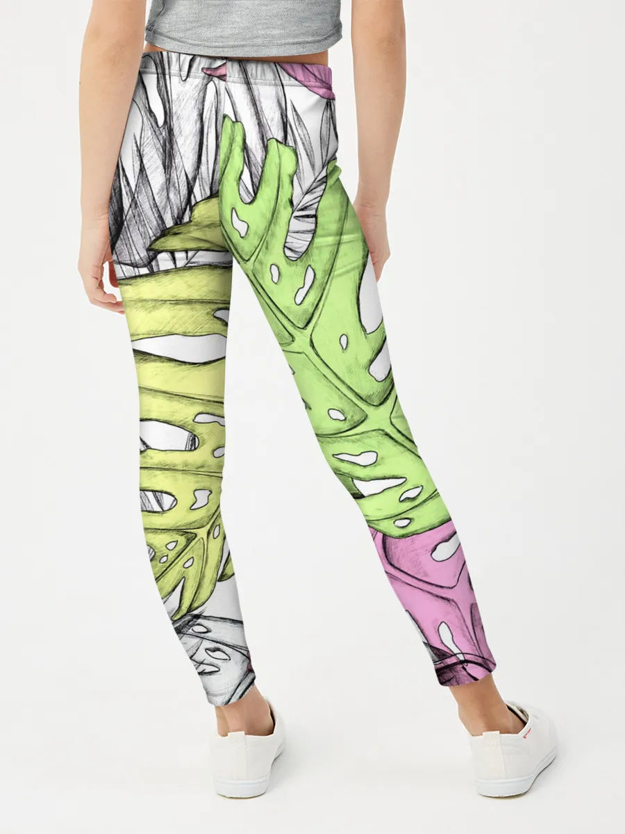 Леггинсы для девочки / ТЕКСТУРА ТРОПИКИ