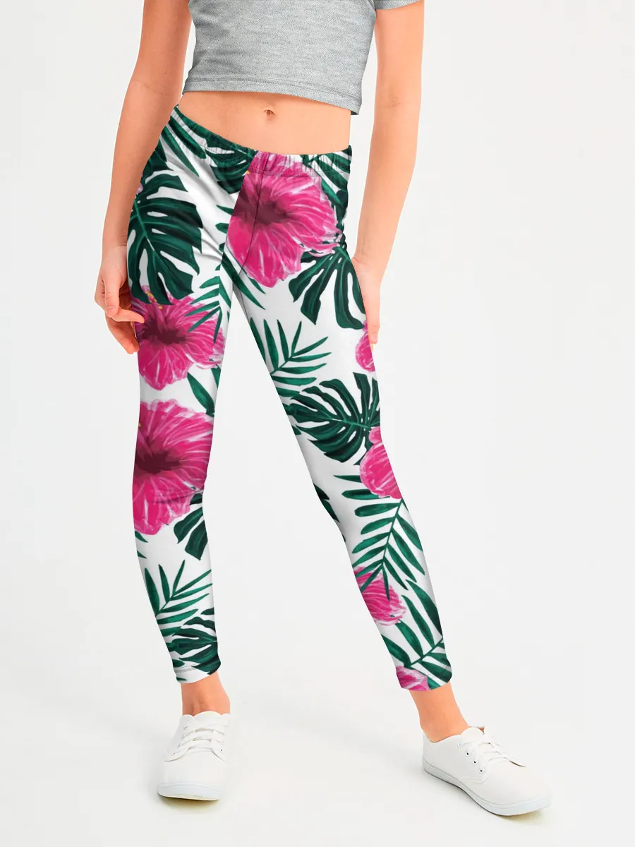 Леггинсы для девочки / Гавайский гибискус