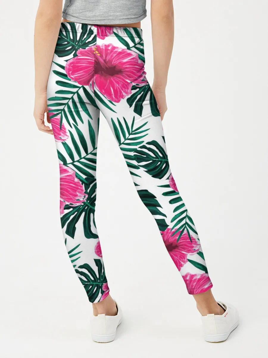 Леггинсы для девочки / Гавайский гибискус