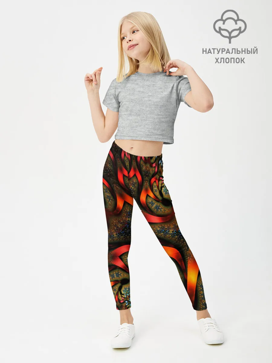 Леггинсы для девочки / ДИКИЙ УЗОР