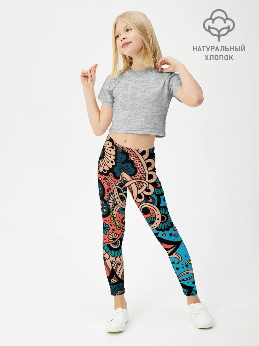 Леггинсы для девочки / Цветочная фантазия