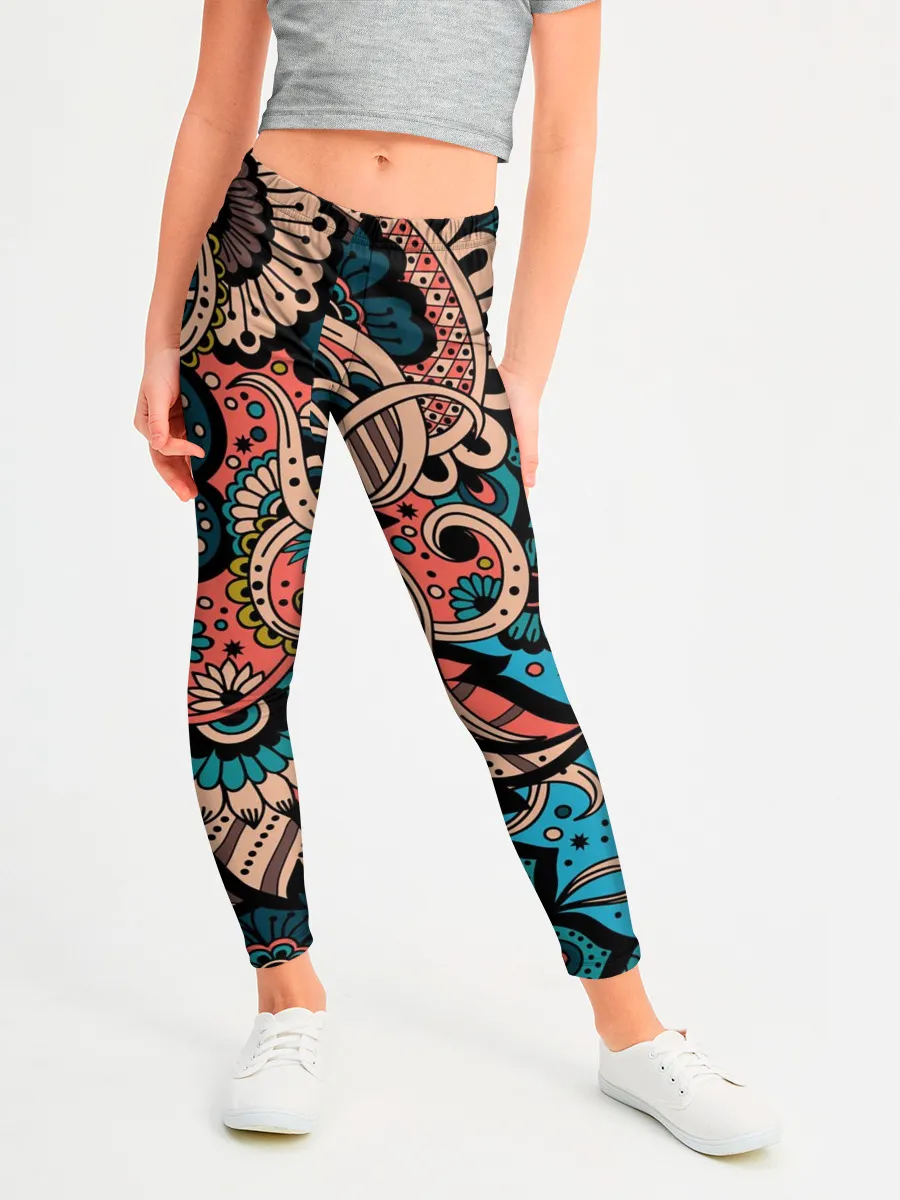 Леггинсы для девочки / Цветочная фантазия