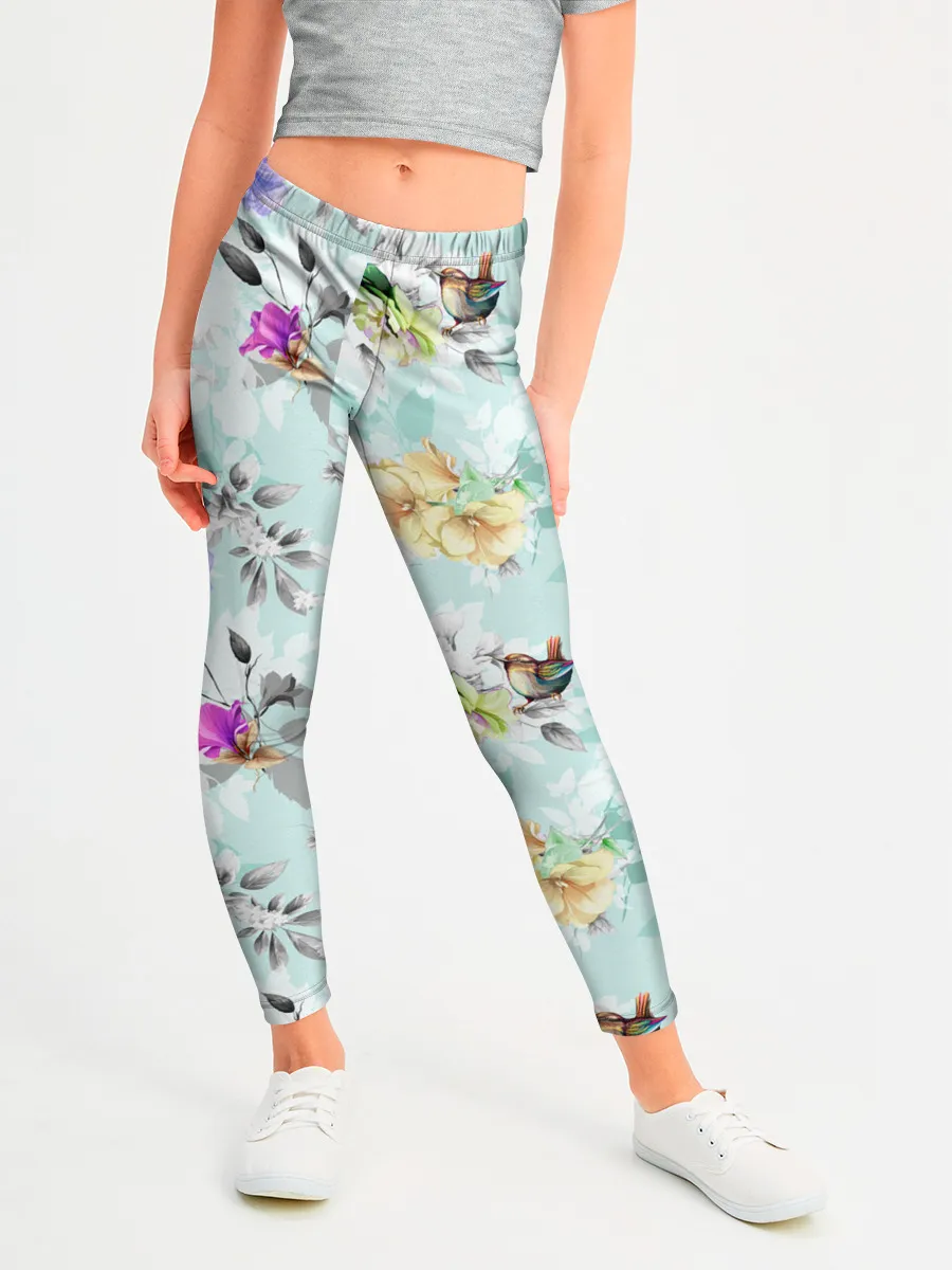 Леггинсы для девочки / Весенние цветы