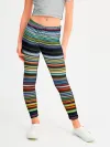 Леггинсы для девочки / РАзноцыетные линии полосы хаос