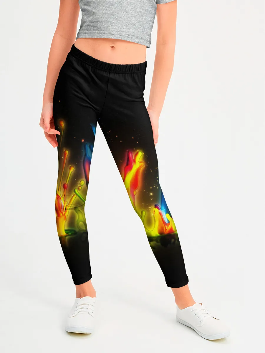 Леггинсы для девочки / КРАСКИ В НЕОНЕ