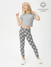 Леггинсы для девочки / Костюм в клетку