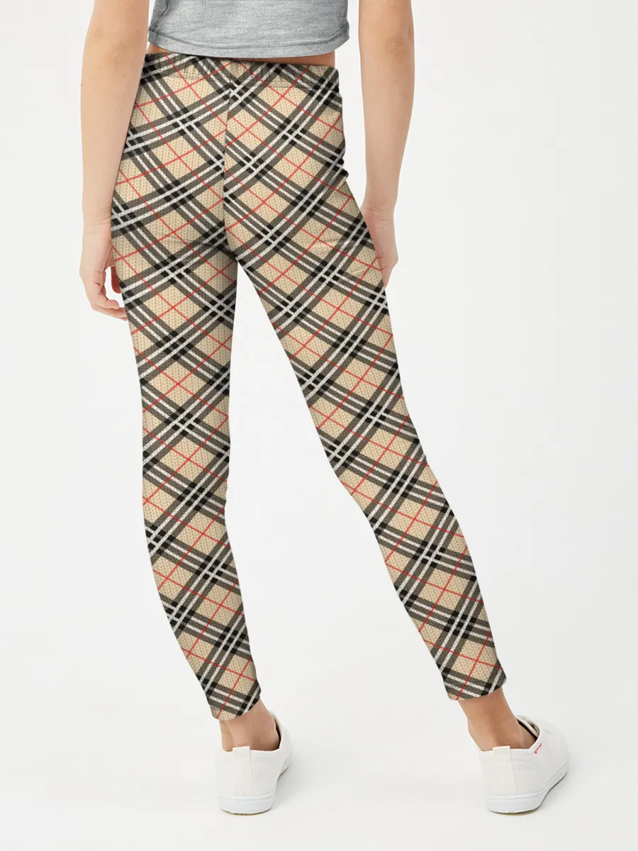 Леггинсы для девочки / Костюм в клетку