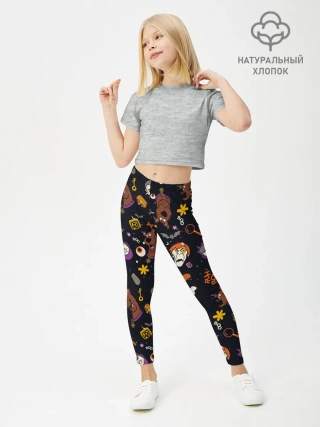 Леггинсы для девочки / Скуби-Ду Хэллоуин паттерн