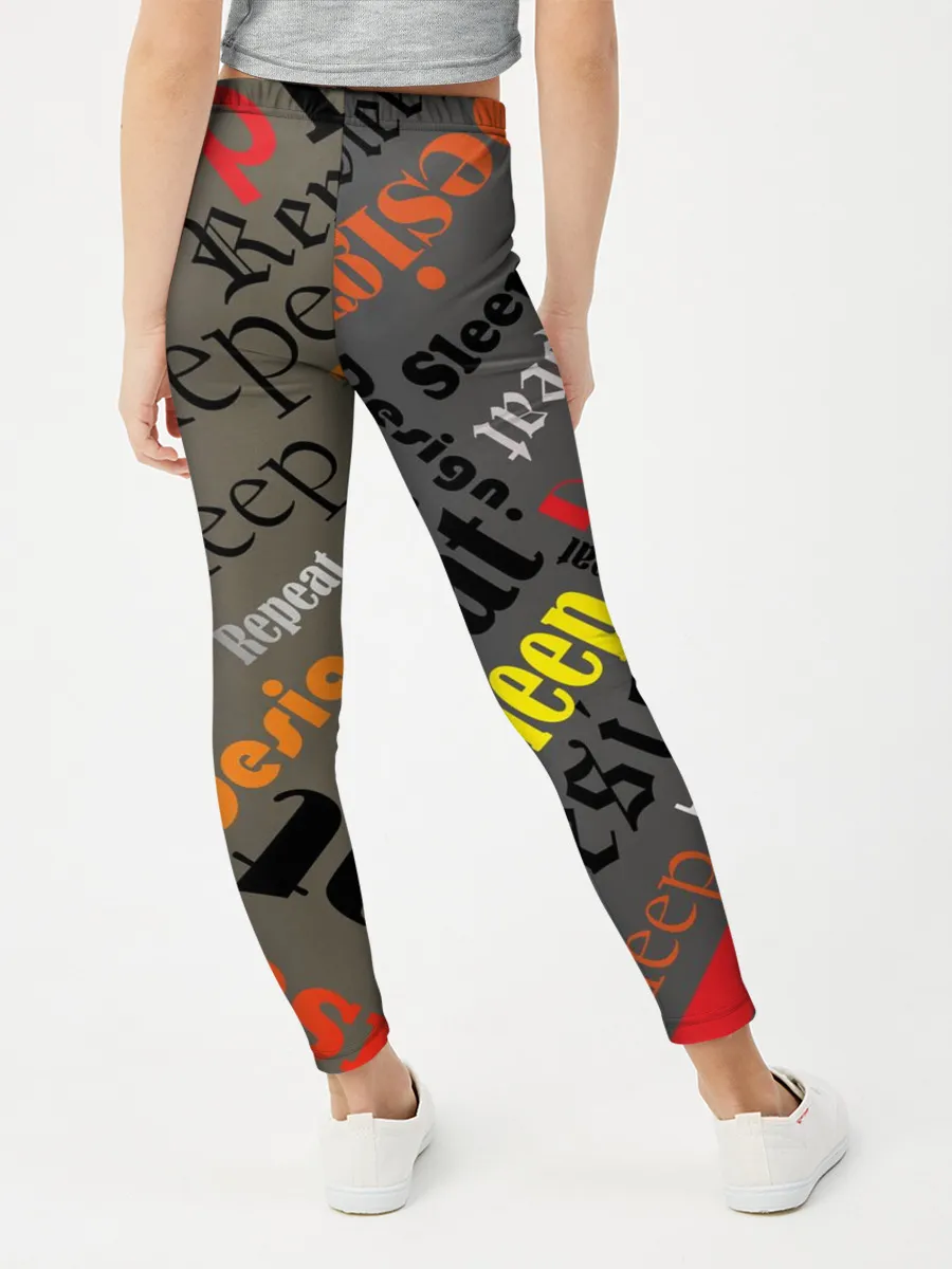 Леггинсы для девочки / Буквы-надписи