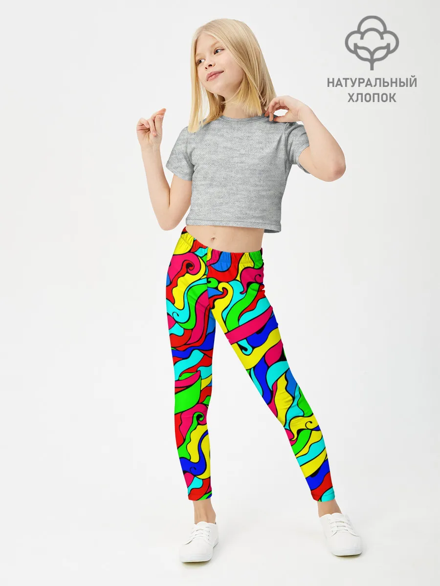 Леггинсы для девочки / Красочные узоры/абстракционизм