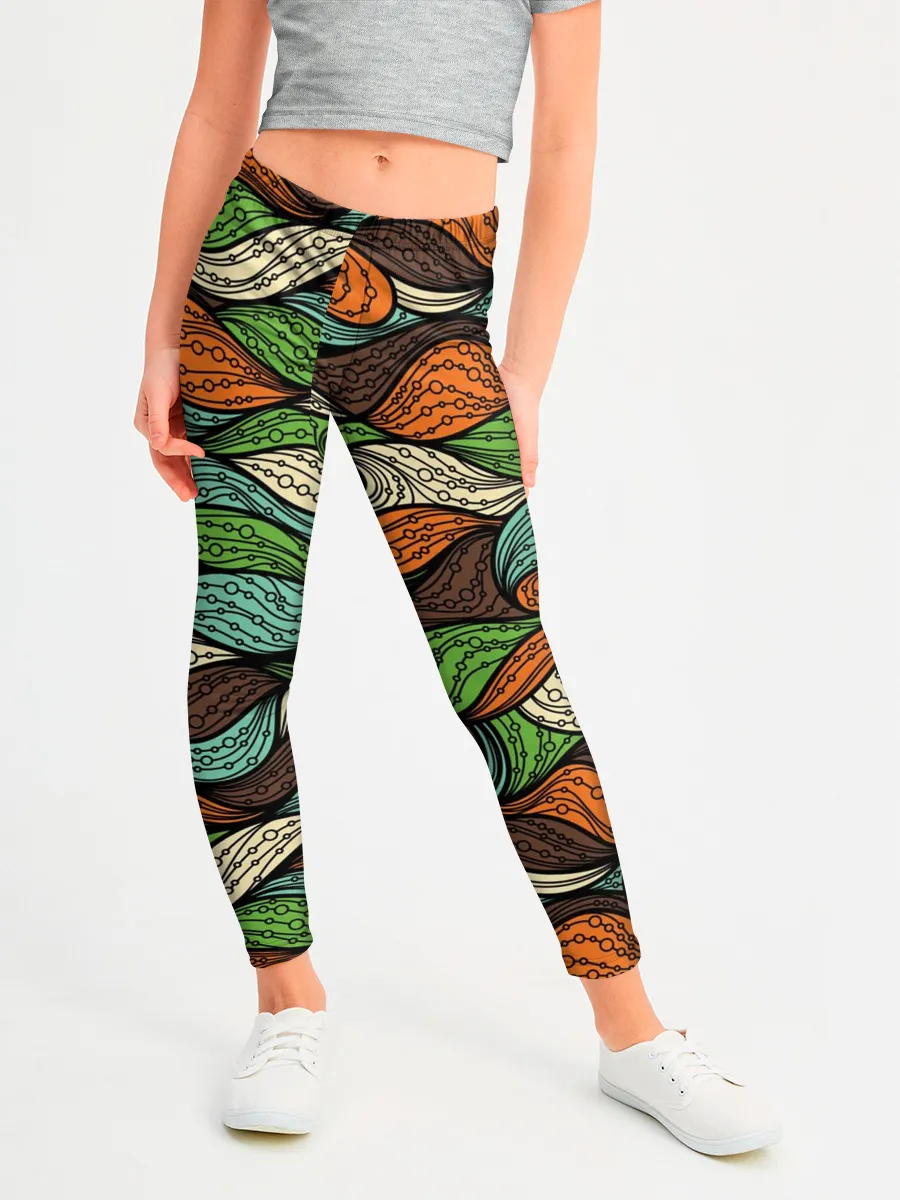 Леггинсы для девочки / Абстрактные волны