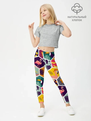 Леггинсы для девочки / Тропические соты