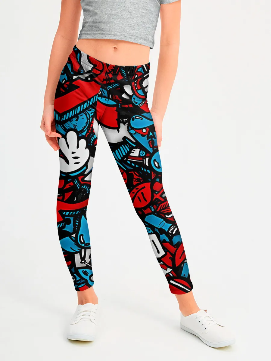Леггинсы для девочки / Красно синие безумие