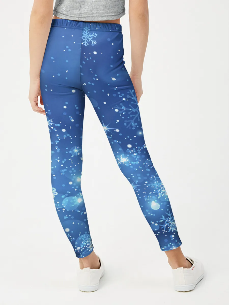 Леггинсы для девочки / Снежинки.