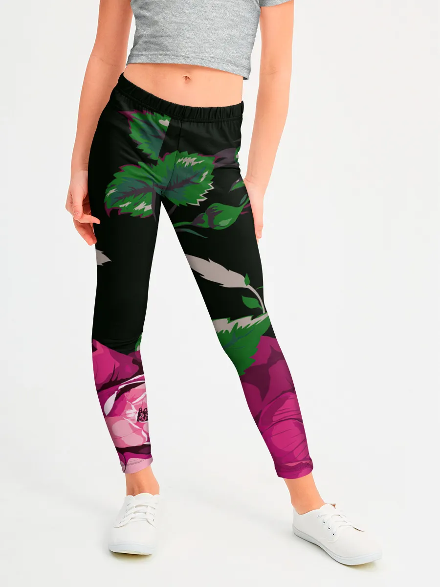 Леггинсы для девочки / Розы