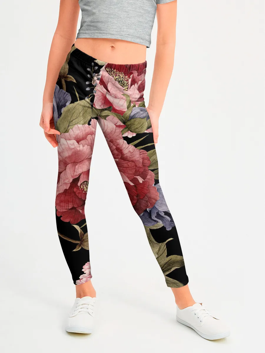 Леггинсы для девочки / Цветы