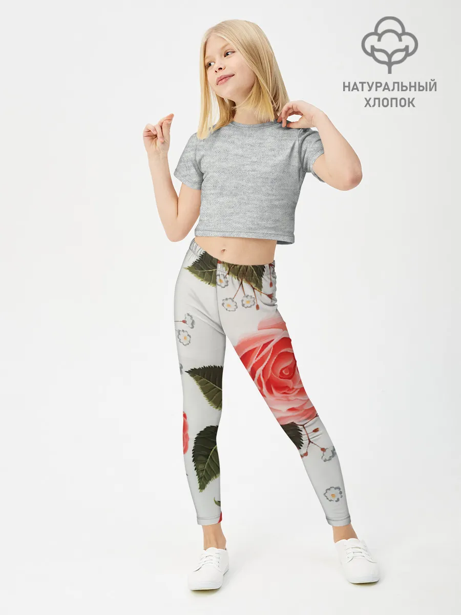 Леггинсы для девочки / Нежные розы