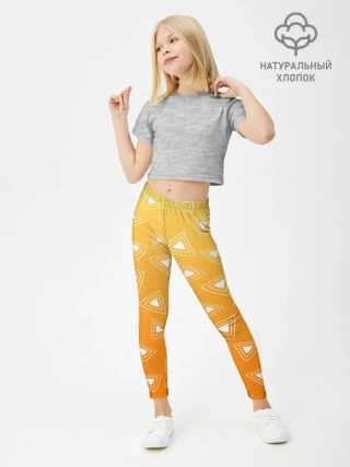 Леггинсы для девочки / Kimetsu no yaiba оранжевый паттерн
