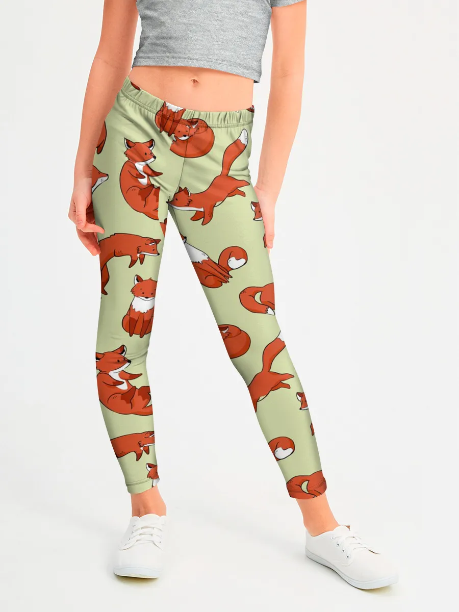 Леггинсы для девочки / Осенние лисички